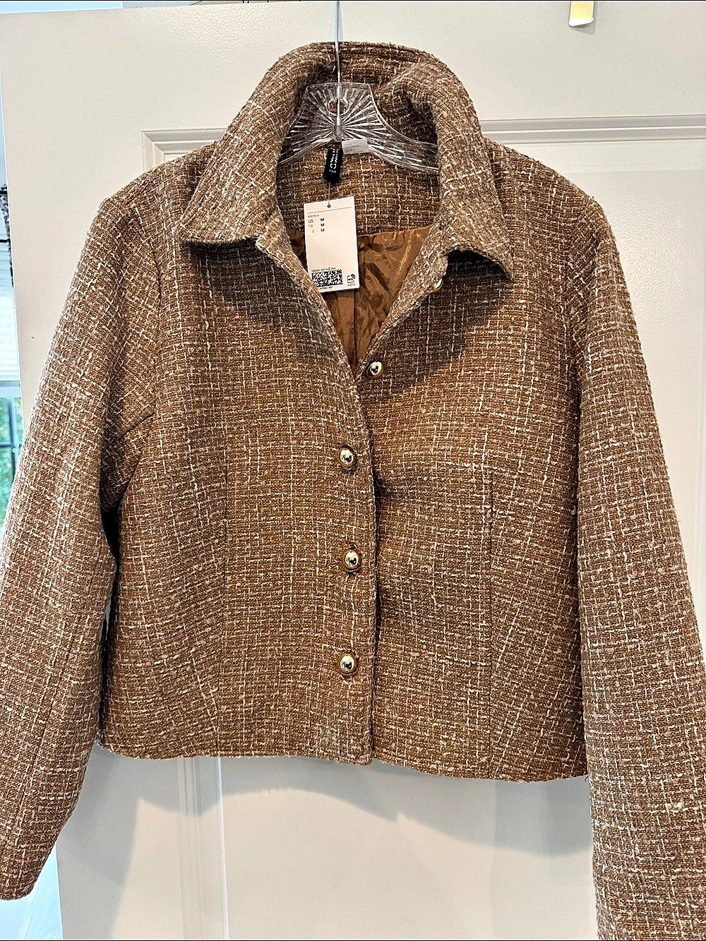 H&Medium Tweed Blazer in Brown Size Medium Like New